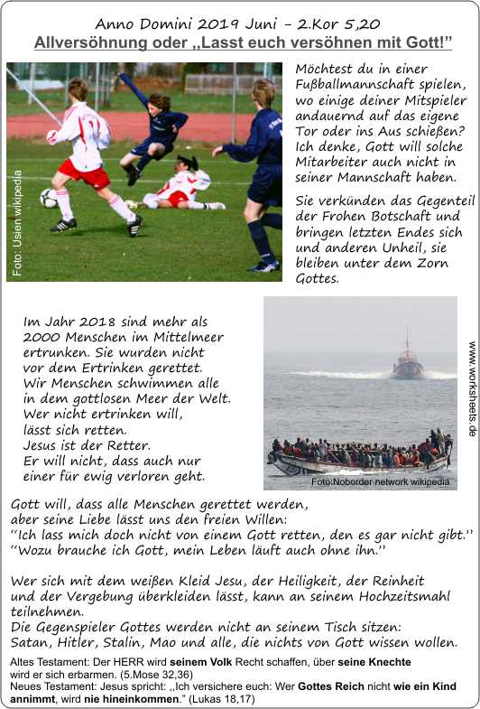 Allvershnung oder lasst euch vershnen
