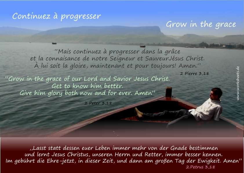 Continuez  progresser-Grow in the grace