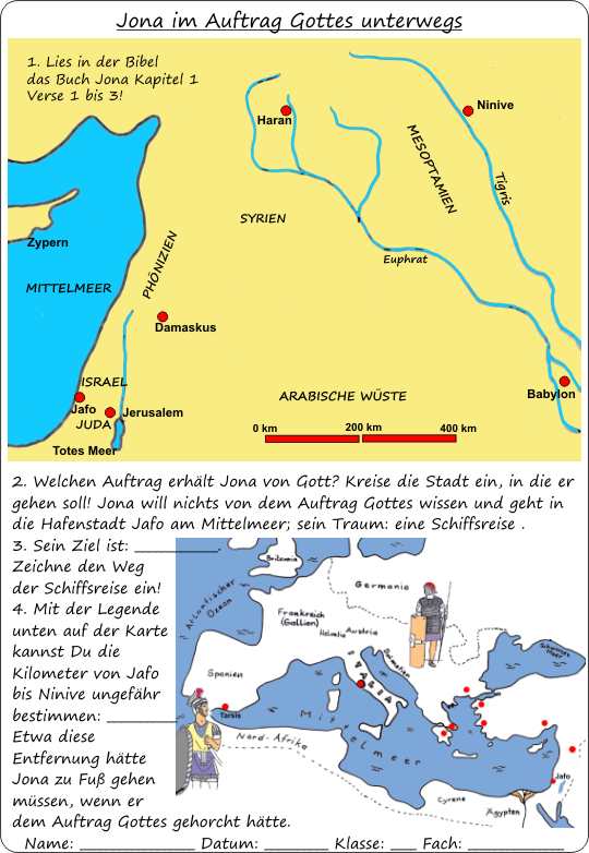 Jona im Auftrag Gottes unterwegs-AB