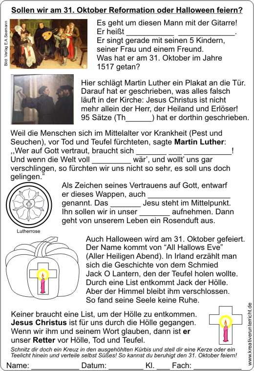 Reformationsfest oder Halloween feiern