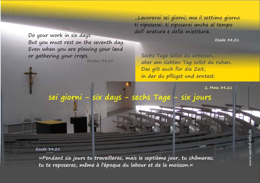 Sei giorni six days sechs Tage six jours